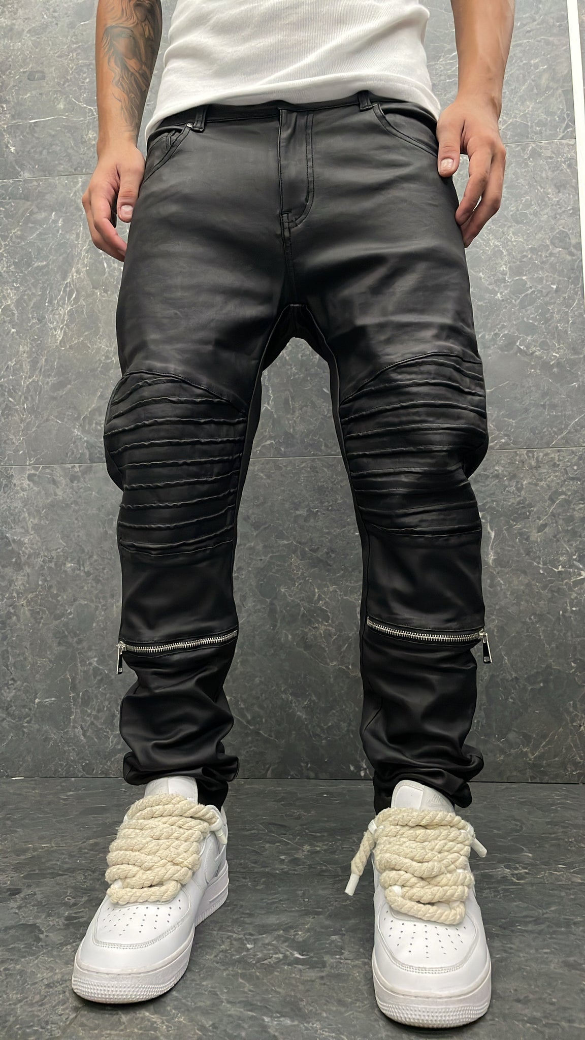 BIKER ZIP PELLE