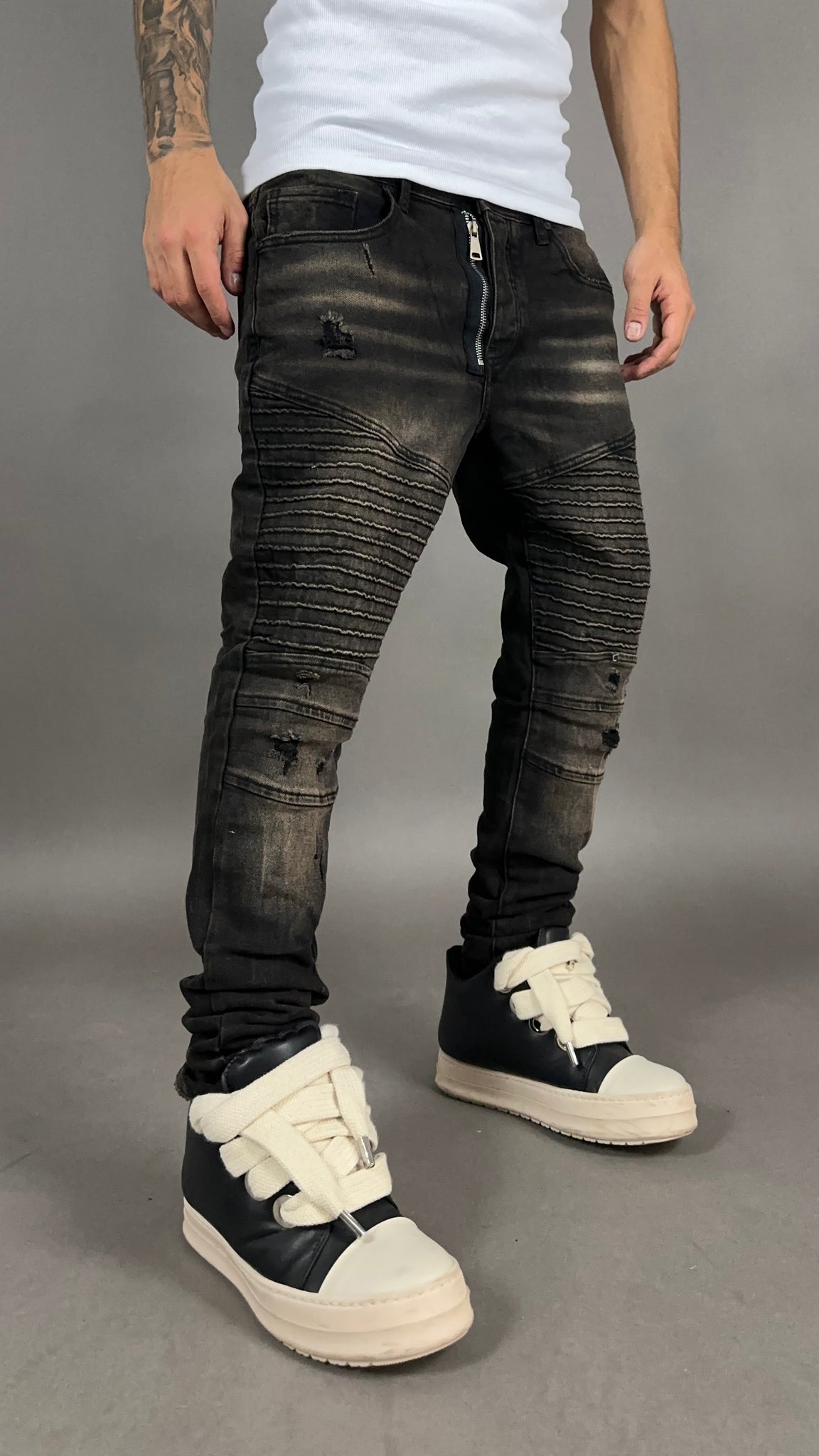 BIKER JEANS BROWN