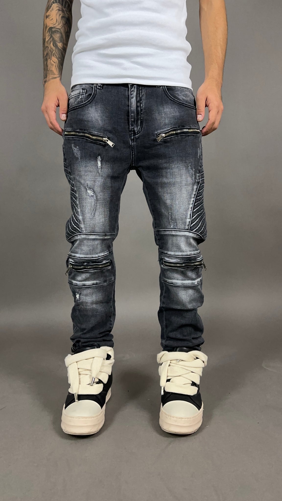BIKER JEANS FULL ZIP