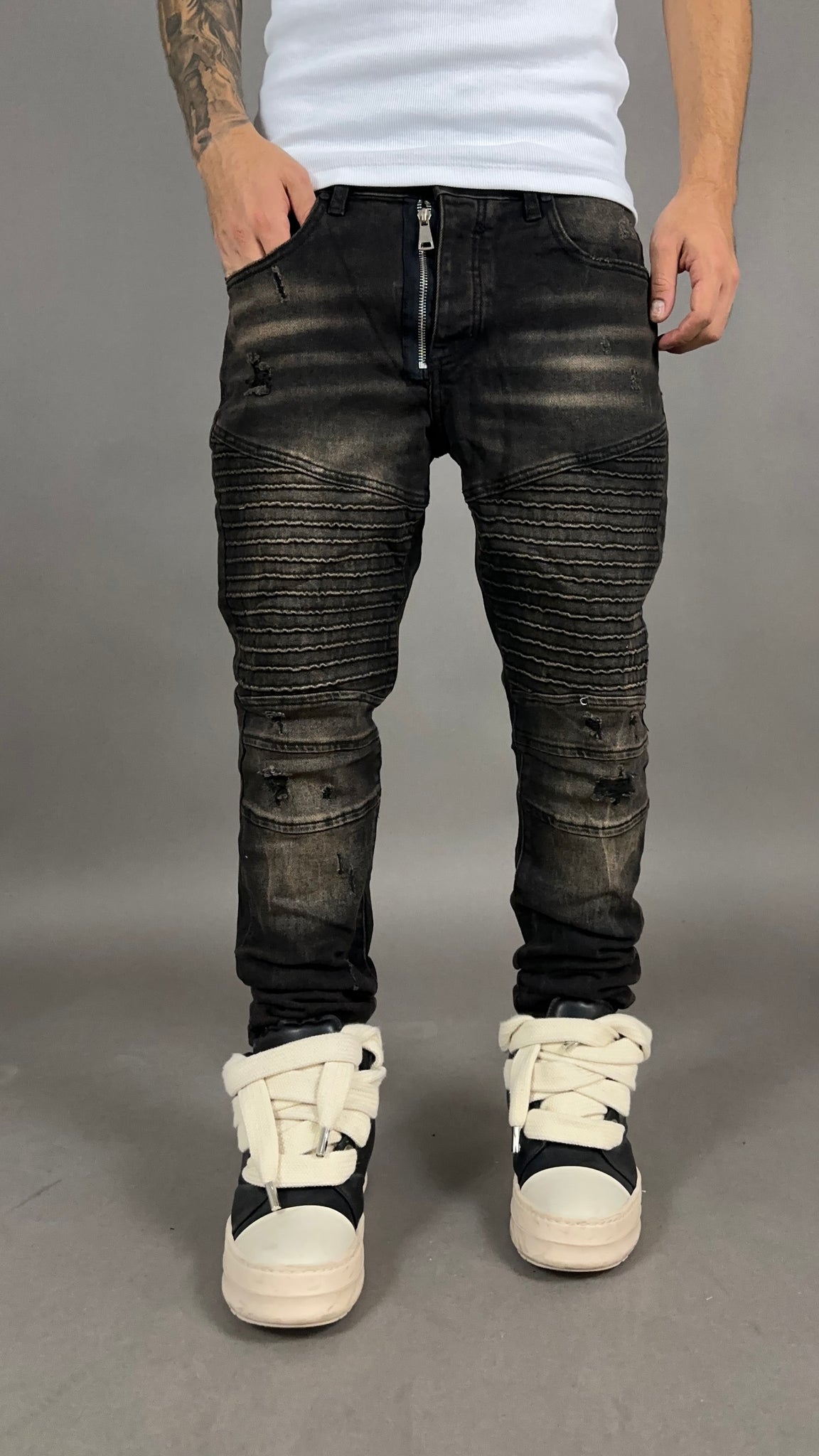 BIKER JEANS BROWN