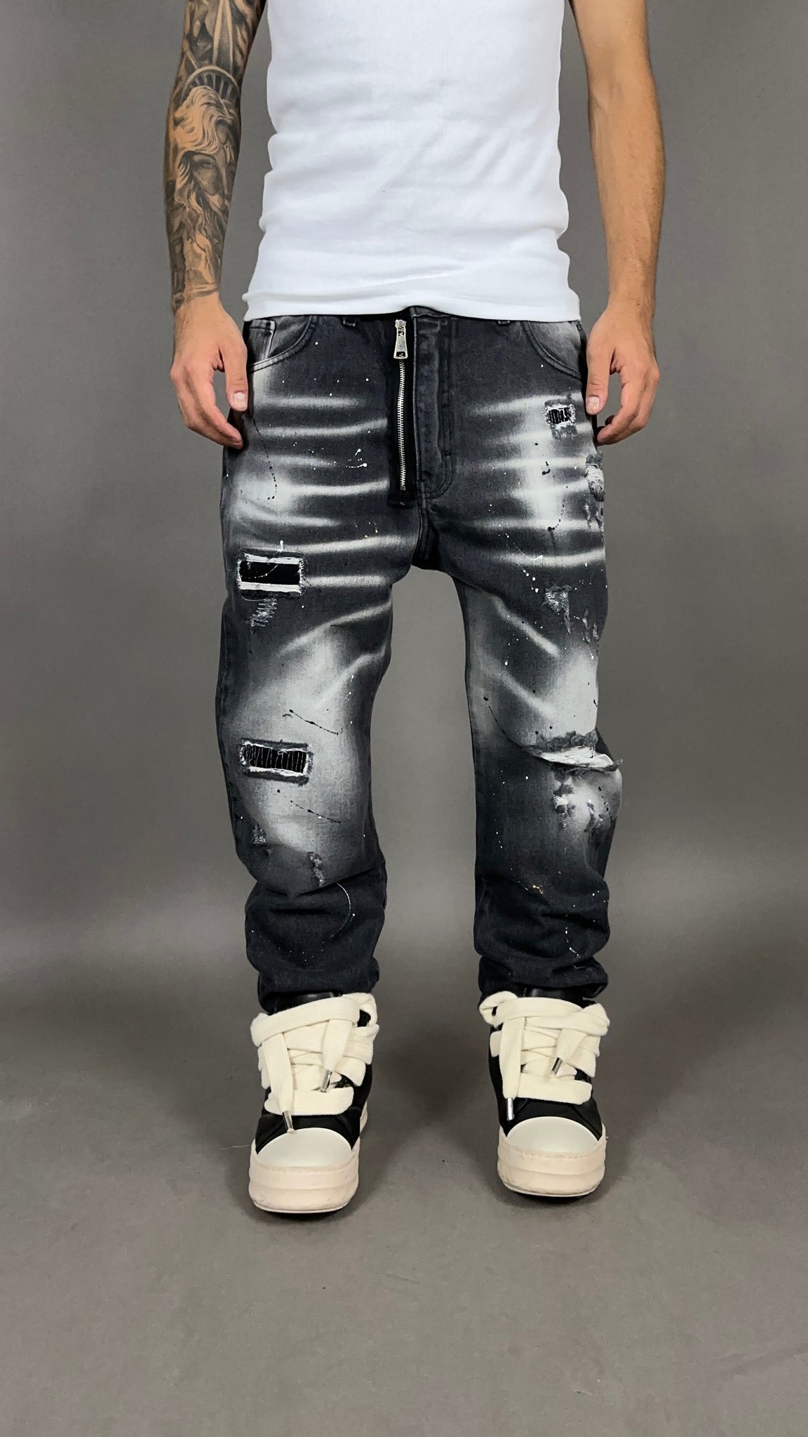 DENIM MOD.DSQ ZIP BLACK GRAY