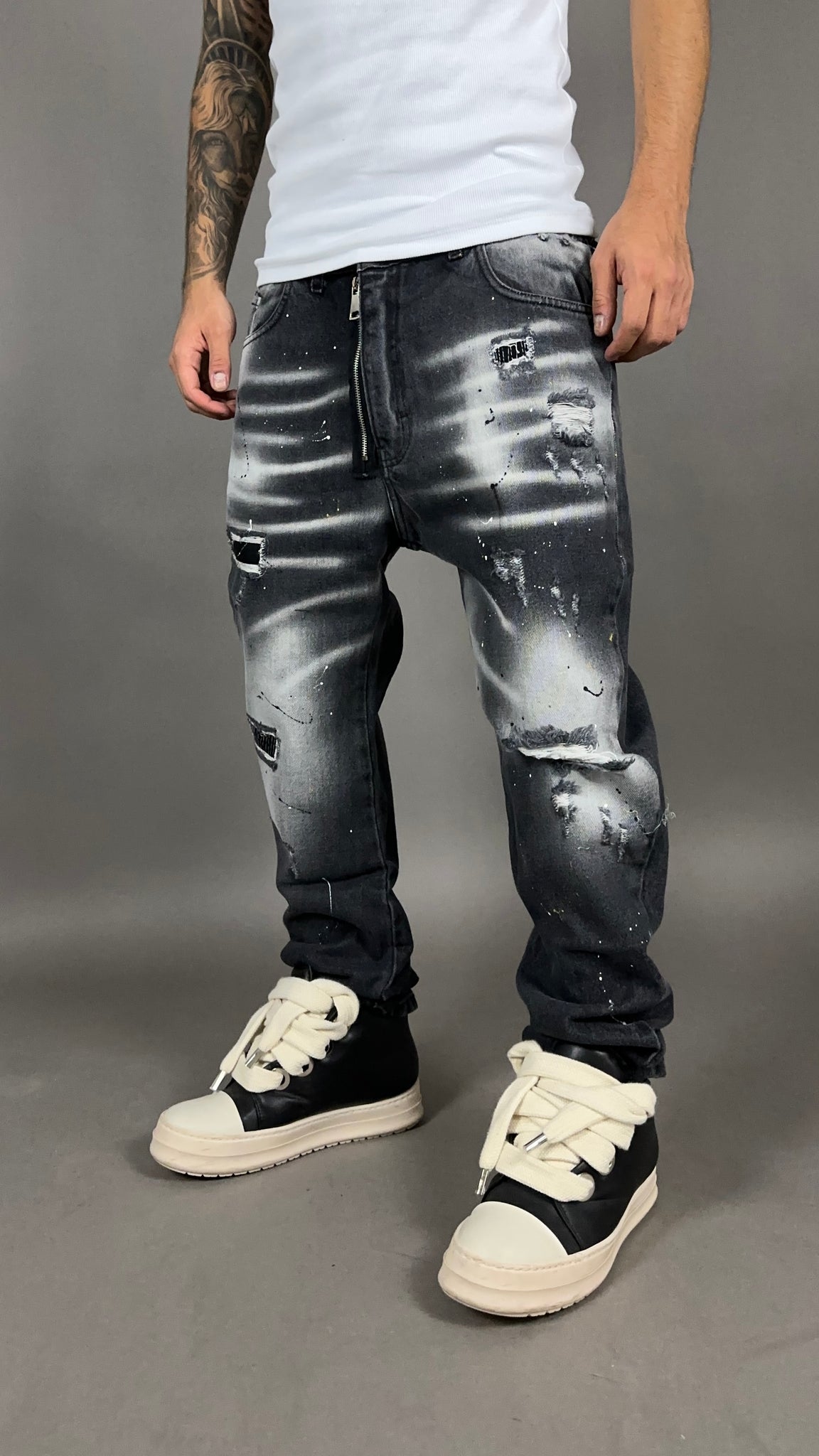 DENIM MOD.DSQ ZIP BLACK GRAY