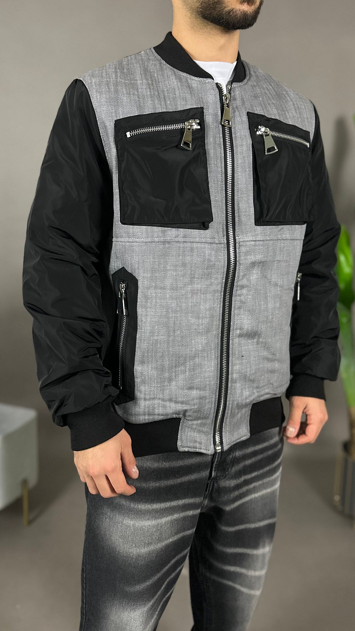 BOMBER INSERTI JEANS