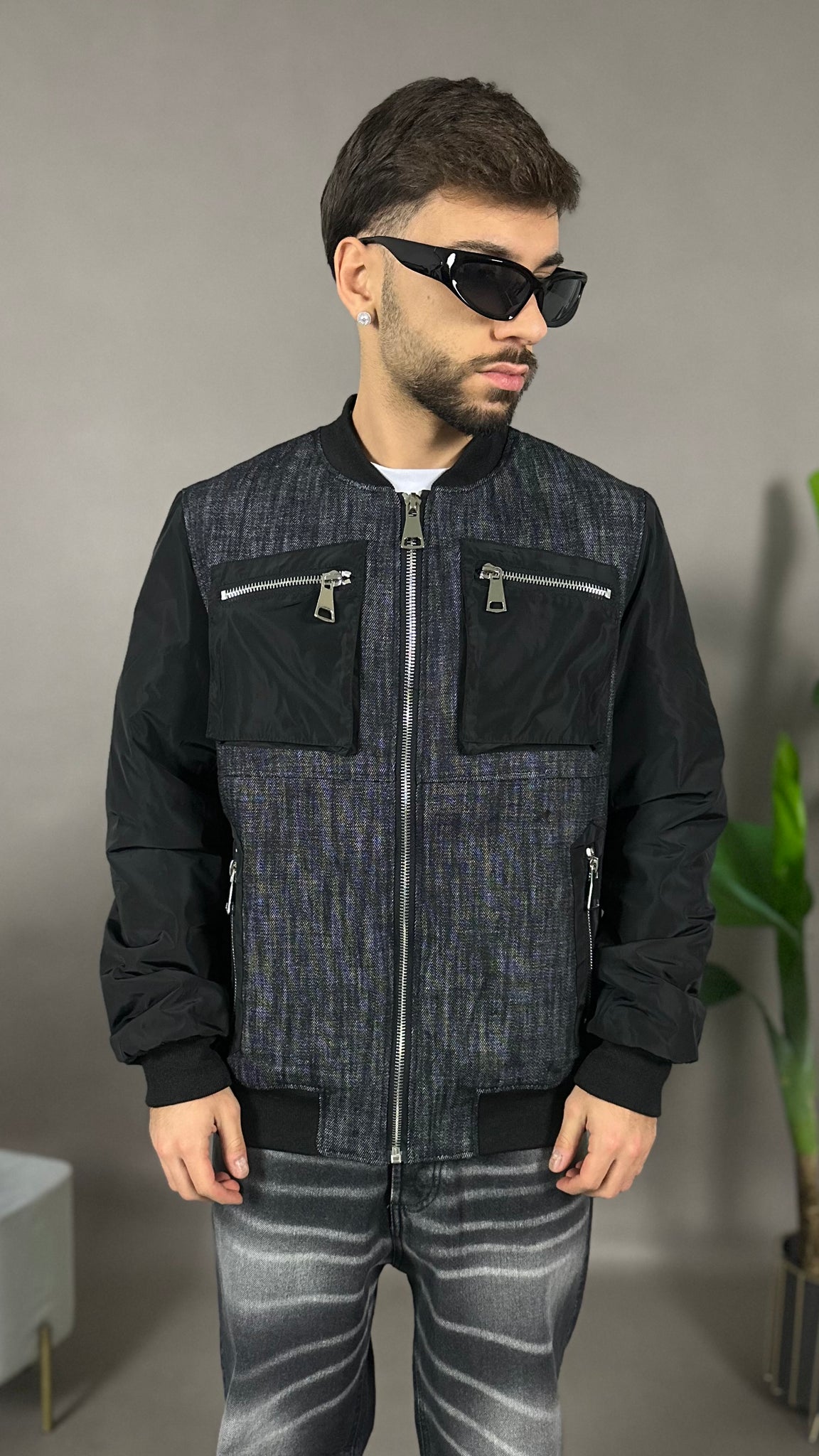 BOMBER INSERTI JEANS