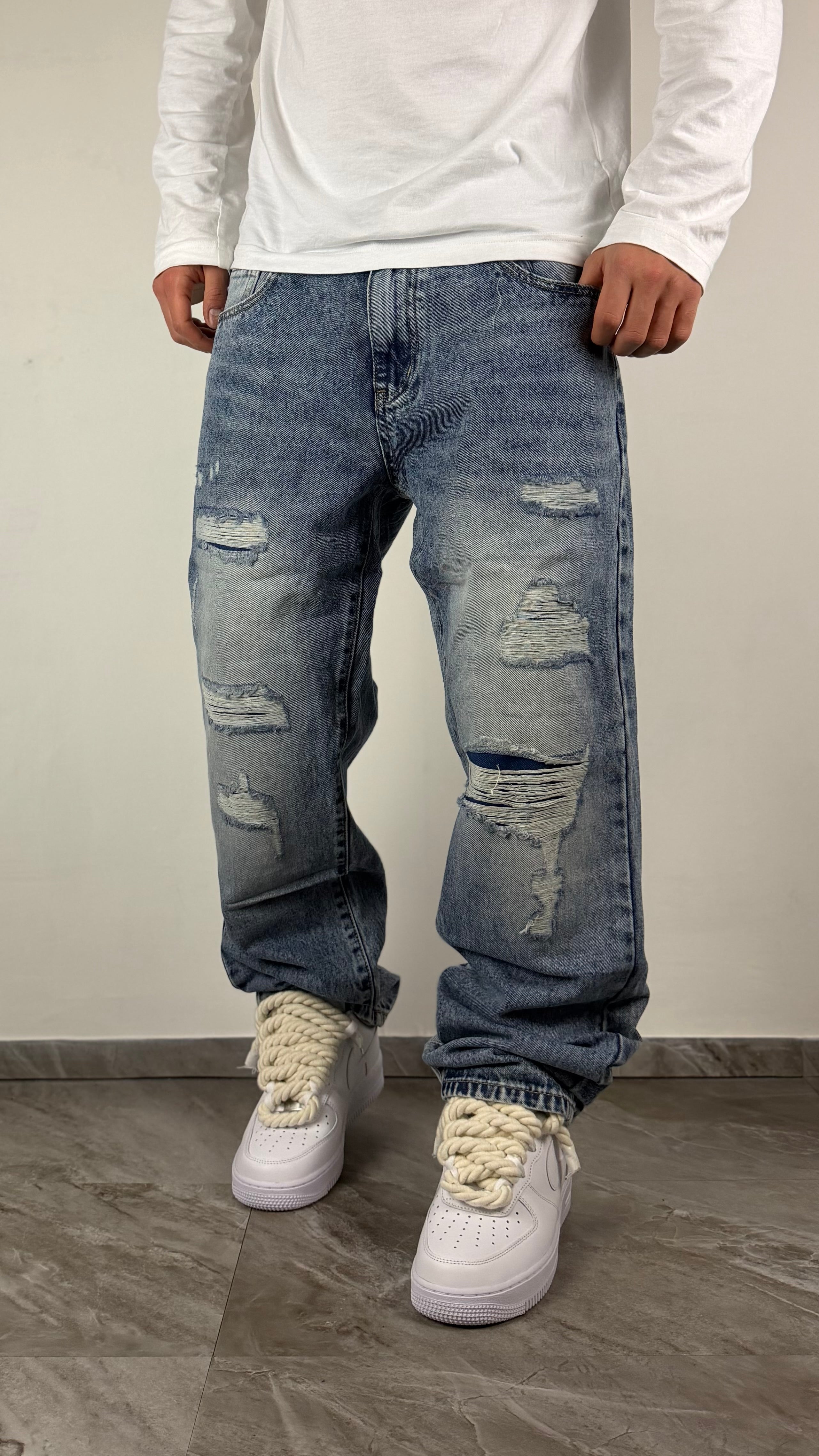BAGGY JEANS ICE ROTTURE