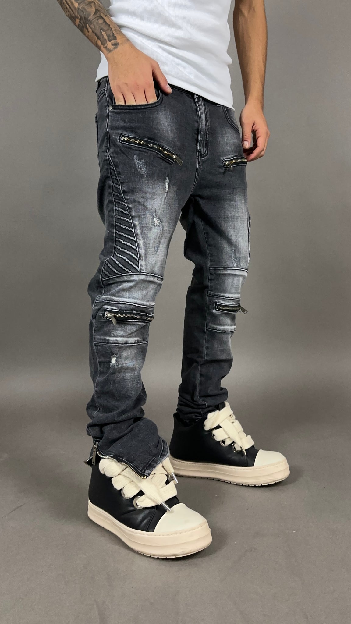 BIKER JEANS FULL ZIP