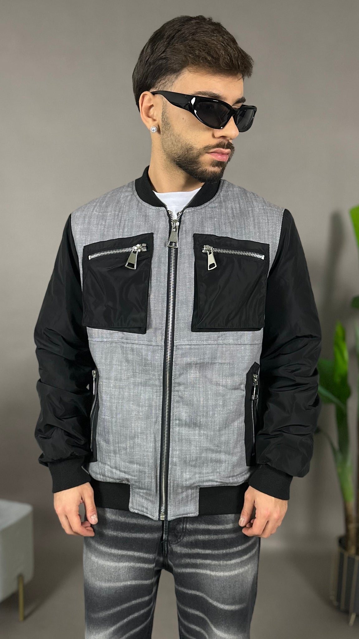 BOMBER INSERTI JEANS